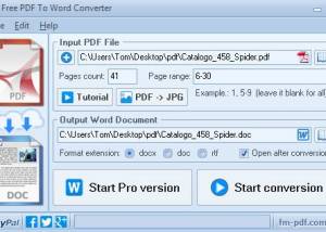 software - FM Free PDF To Word Converter 3.22 screenshot