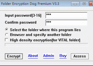 software - Folder Encryption Dog Premium 3.3 screenshot