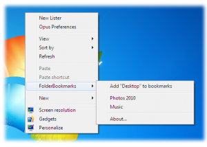 software - FolderBookmarks 1.2 screenshot
