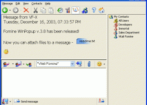 software - Fomine WinPopup 3.8 screenshot