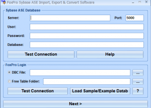 software - FoxPro Sybase ASE Import, Export & Convert Software 7.0 screenshot