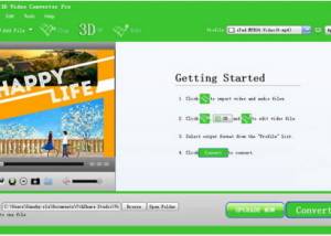 software - Free 3D Video Converter Pro 3.8.8 screenshot