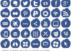 Free Dark Blue Cloud Icons screenshot