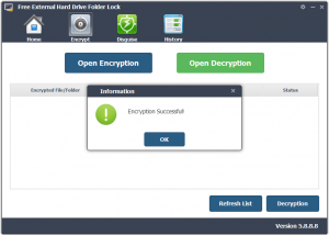 Free External Hard Drive Folder Lock screenshot