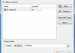 software - Free FLV to MP3 Converter 1.0 screenshot