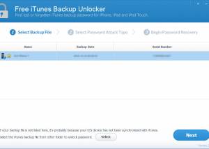 Free iTunes Backup Unlocker screenshot