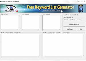 software - Free Keyword List Generator 1.3.3 screenshot