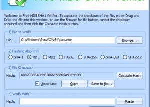 software - Free MD5 SHA1 Verifier 1.41 screenshot