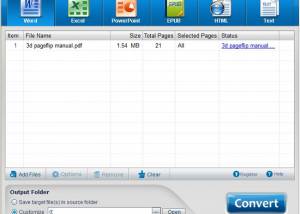 Free PDF to Office Conversion Tool screenshot