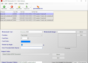 software - Free PDF Watermarker 4dots 1.2 screenshot