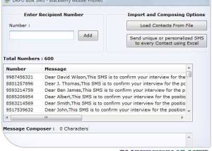 software - Free SMS Blackberry 9.2.1.0 screenshot