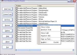 software - Free Window Registry Repair 4.5 screenshot