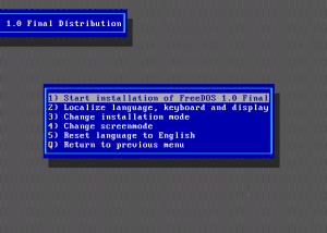 FreeDOS screenshot