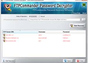 software - FTP Commander Password Decryptor 4.0 screenshot