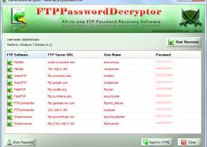 software - FTP Password Decryptor 6.0 screenshot