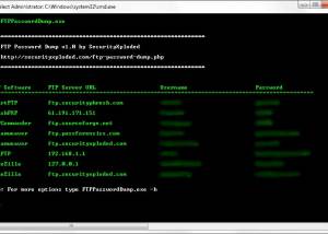 software - FTP Password Dump 3.0 screenshot