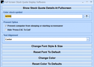 software - Full Screen Stock Quote Display Software 7.0 screenshot