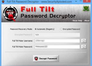 Full Tilt Password Decryptor screenshot