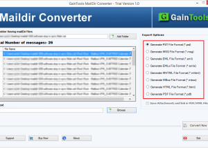 GainTools Maildir Converter free for Win screenshot