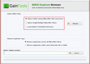 software - GainTools MBOX Duplicate Remover 1.0 screenshot