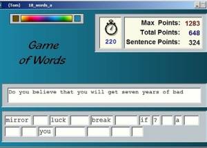software - Game of Words 2.0.1 screenshot