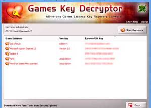 Games Key Decryptor screenshot