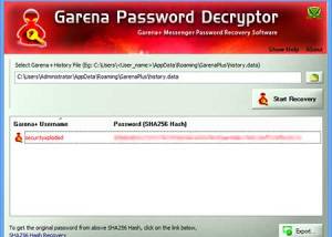 software - Garena Password Decryptor 3.0 screenshot