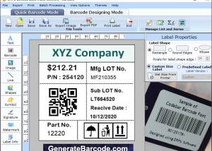 Generate Barcode Labels screenshot