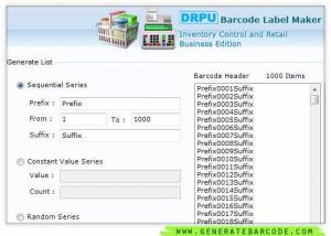 software - Generate Inventory Barcode 7.3.0.1 screenshot