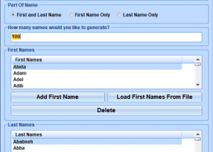 software - Generate Random Arabic Names Software 7.0 screenshot