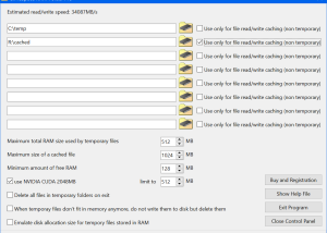 software - GiMeSpace RAM Folder Pro 2.1.2 screenshot