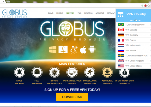 software - Globus Privacy Browser 1.0.0.33 screenshot