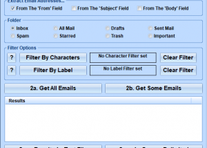 Gmail Extract Email Addresses Software screenshot