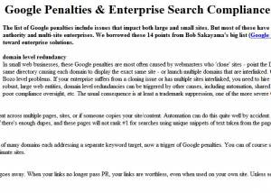 Google Penalties screenshot