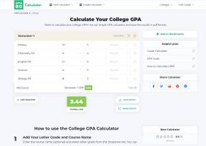 College GPA Calculator screenshot