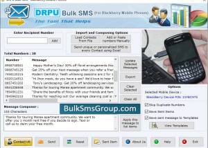 software - Group Text SMS BlackBerry 8.2.1.0 screenshot