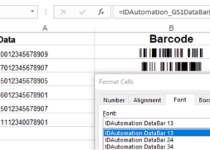 software - GS1 DataBar Barcode Font Package 2023 screenshot