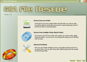 GSA File Rescue screenshot