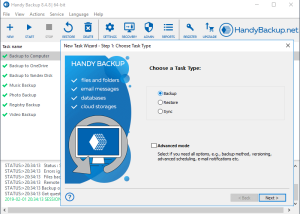 software - Handy Backup Professional 8.4.8 screenshot
