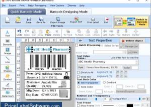 Healthcare Barcode Labeling Tool screenshot