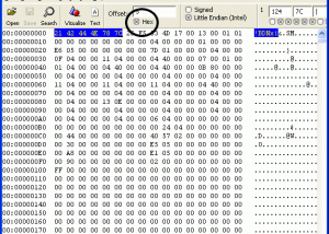 HEX VIEW PST File. HEX View PST Location screenshot
