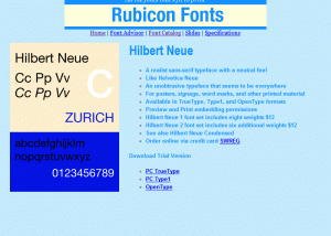 software - Hilbert Neue Fonts 2.00 screenshot