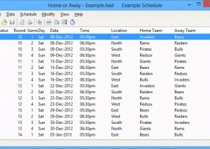 software - Home or Away League Scheduler 10.0.1 screenshot