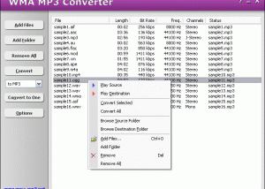 HooTech WMA MP3 Converter screenshot