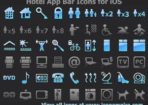 Hotel App Tab Bar Icons for iOS screenshot