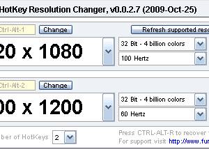 software - HotKey Resolution Changer 2.1 screenshot