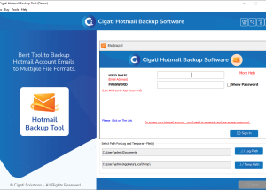 software - Hotmail Backup Software 21.12 screenshot