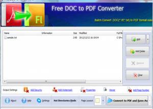 Hotoft Free Converter from DOC to PDF screenshot