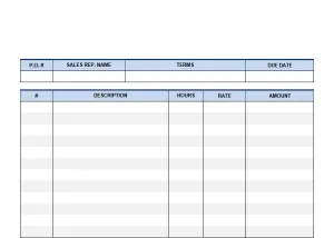 Hourly Invoice Form screenshot