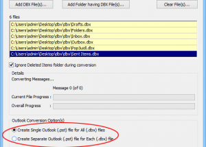 How to convert .dbx files to Outlook screenshot